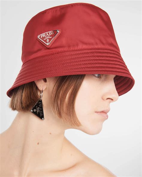 red prada visor|Prada re nylon bucket hat.